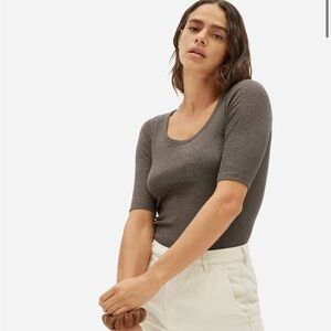 Everlane micro rib scoop neck tee